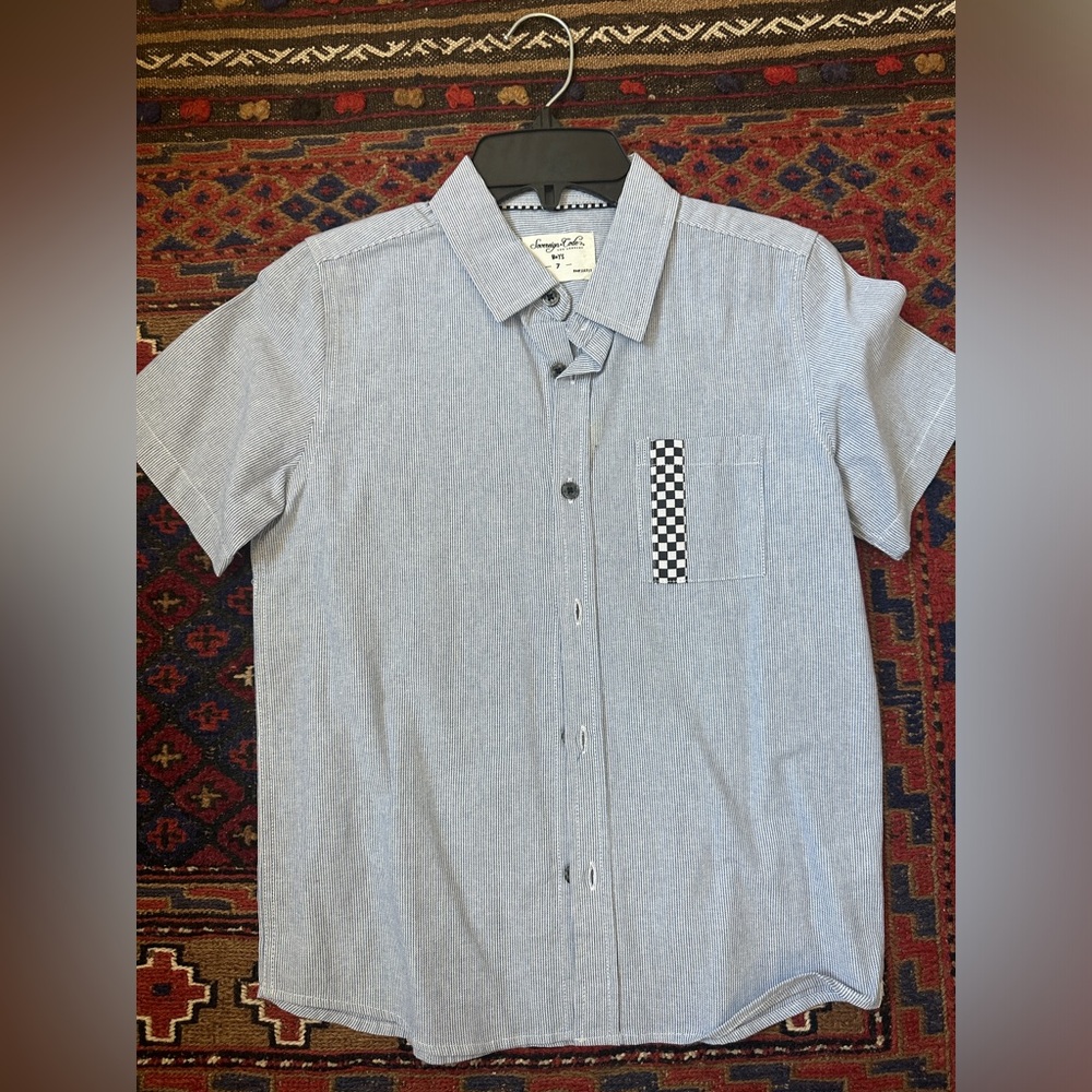 Sovereign Code Gray and Black Casual Button Down Shirt